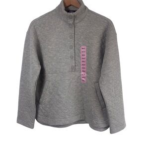 EDDIE BAUER QUILTED PULLOVER WOMEN GREY SIZE SMALL JACKET BRAND NEW WITH TAGS